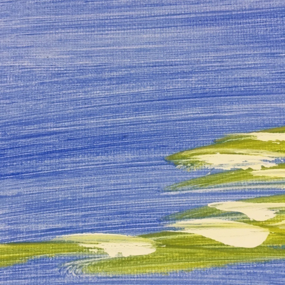 Original Acrylic Painting Sunny Lagoon Beach Art 12x12 - Picture 9 of 11